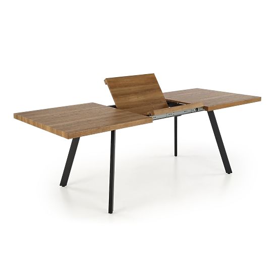 BERLIN ausziehbarer Tisch 140-180 cm, Platte - Nussbaum, Gestell - schwarz (2p=1Stk)