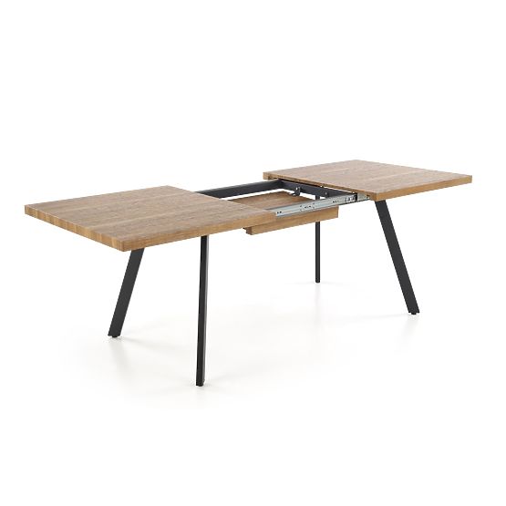 BERLIN ausziehbarer Tisch 140-180 cm, Platte - Nussbaum, Gestell - schwarz (2p=1Stk)