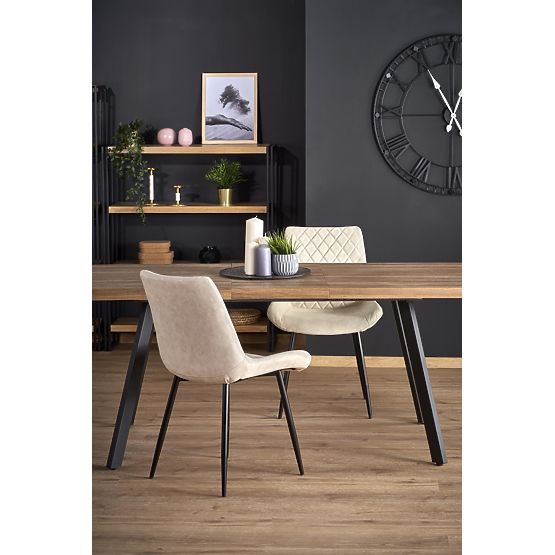 BERLIN ausziehbarer Tisch 140-180 cm, Platte - Nussbaum, Gestell - schwarz (2p=1Stk)