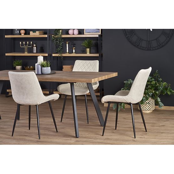 BERLIN ausziehbarer Tisch 140-180 cm, Platte - Nussbaum, Gestell - schwarz (2p=1Stk)