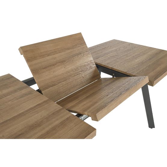 BERLIN ausziehbarer Tisch 140-180 cm, Platte - Nussbaum, Gestell - schwarz (2p=1Stk)