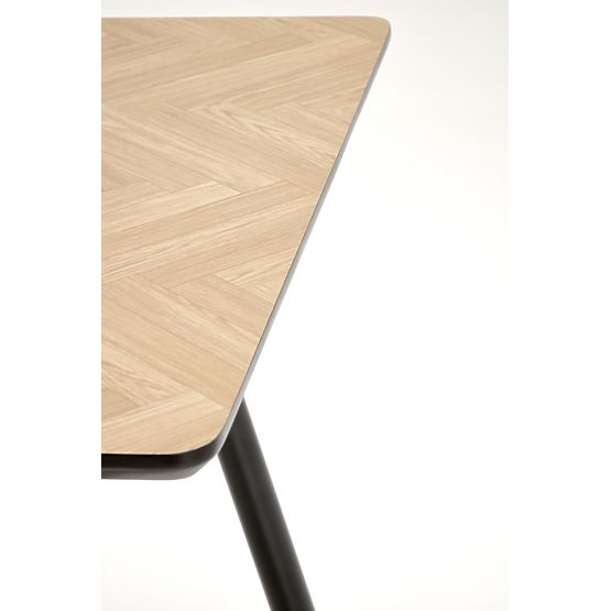 BERTO Tischplatte - natur, Bein - schwarz (2p=1 Stk)