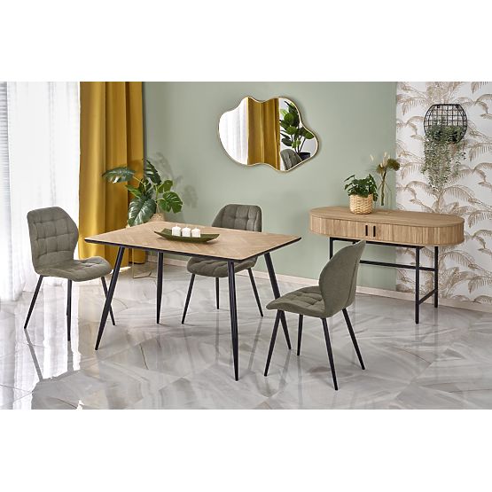 BERTO Tischplatte - natur, Bein - schwarz (2p=1 Stk)