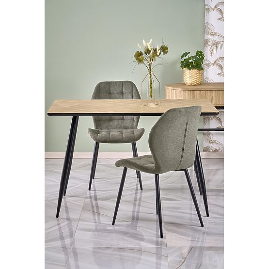 BERTO Tischplatte - natur, Bein - schwarz (2p=1 Stk)