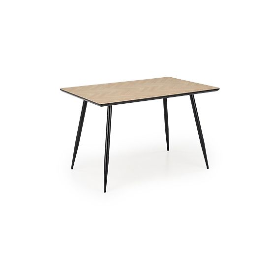 BERTO Tischplatte - natur, Bein - schwarz (2p=1 Stk)