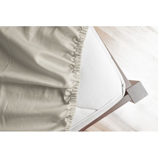 Spannbettlaken aus Baumwoll-Mikroplüsch - 160-180x200 cm - natur