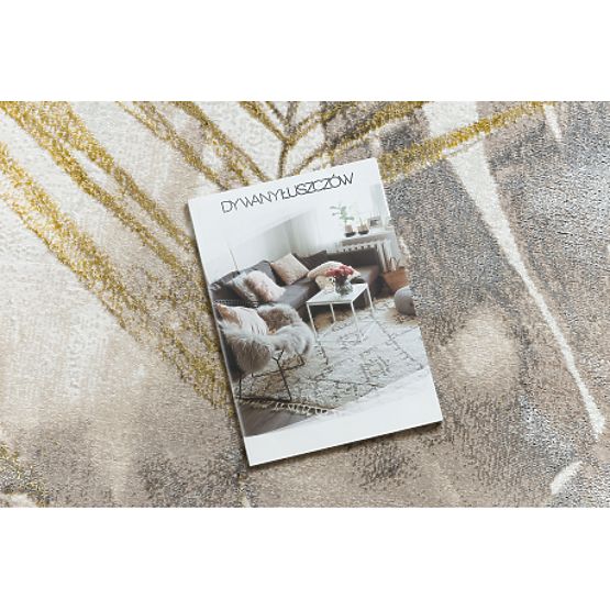 BLISS Z216AZ137 Teppich Creme / Gold - Palmblätter, modern, strukturell