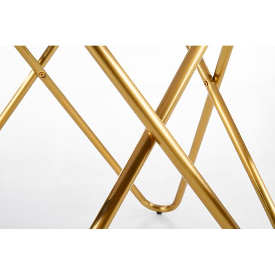 BONELLO Tisch, Platte - grauer Marmor, Beine - gold (2p=1Stk)