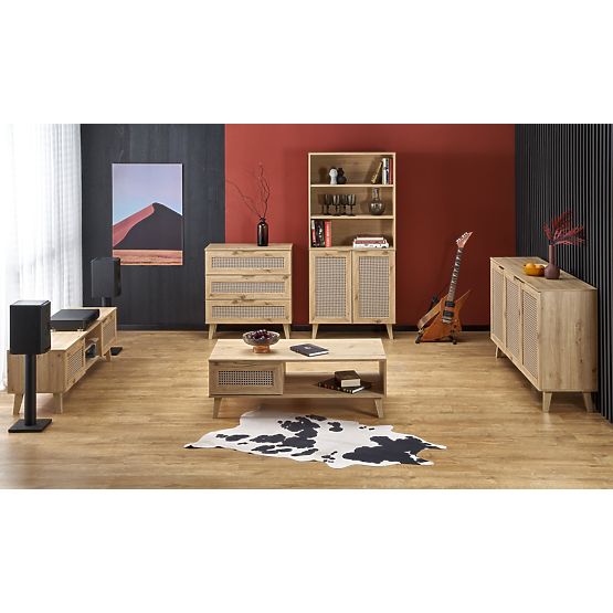 BORNEO RTV-1 TV-Schrank Eiche Artisan/Schwarz (1p=1Stk)