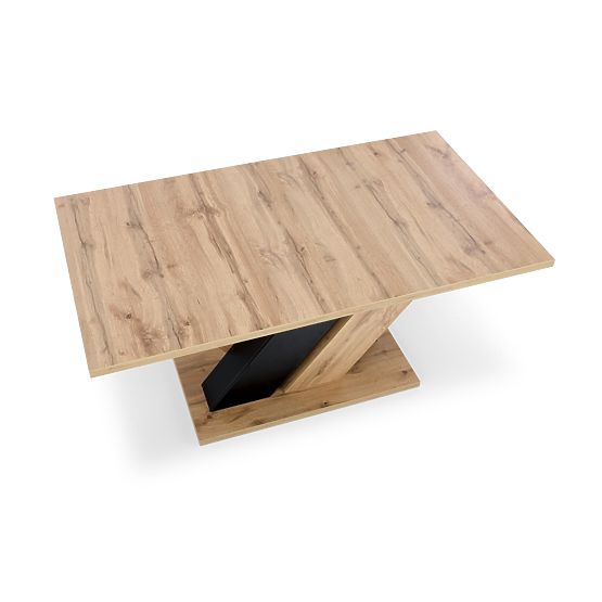 BRANDON ausziehbarer Tisch 160-200/90 cm Eiche Wotan/schwarz