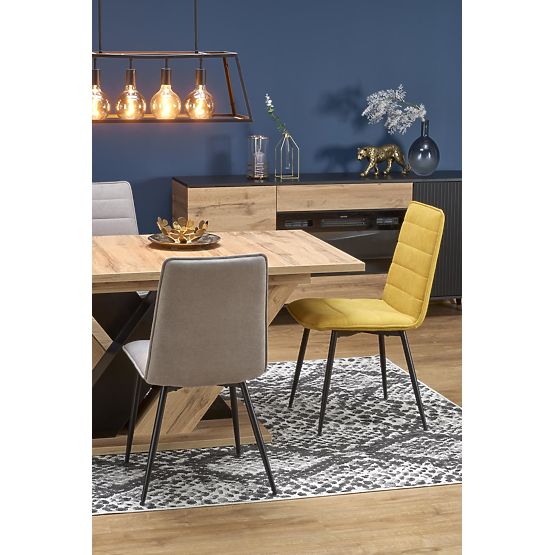 BRANDON ausziehbarer Tisch 160-200/90 cm Eiche Wotan/schwarz