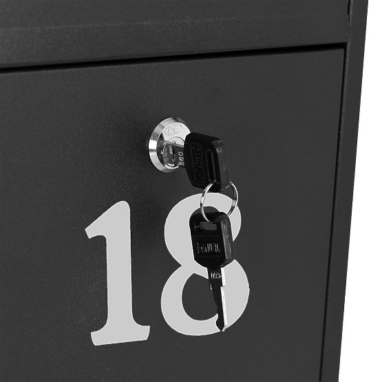 Briefkasten für Briefe Gustav schwarz mit Beschriftungen