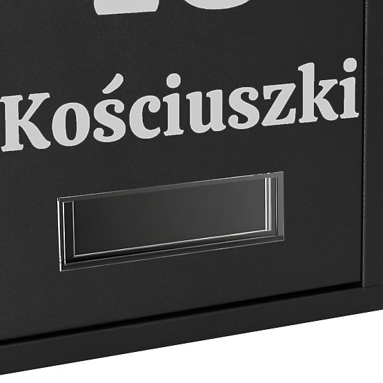 Briefkasten für Briefe Gustav schwarz mit Beschriftungen