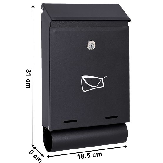 Briefkasten für Briefe Hadvar schwarz