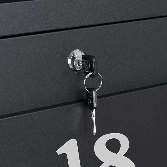 Briefkasten für Briefe Vidar schwarz mit Beschriftungen