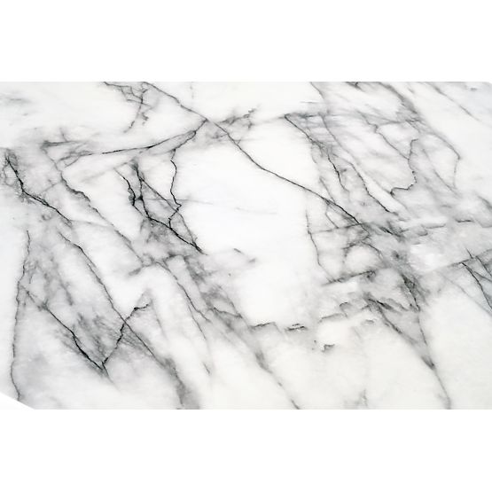 BRODWAY Tischplatte - weißer Marmor, Bein - schwarz (2p=1 Stück)