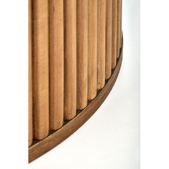 BRUNO runder Tisch, weißer Marmor / Walnuss (2p=1Stk)