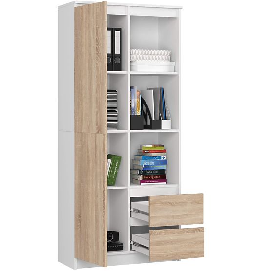 BÜROREGAL R 80 cm CLP R11 PK WEISS / SONOMA