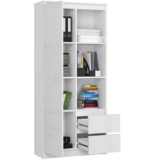 Büroregal R 80 cm CLP R11 WEISS / WEISS GLANZ