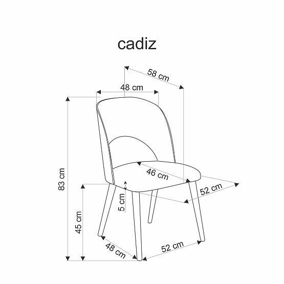CADIZ Stuhl Natur Eiche / Grau (1p=2Stk)