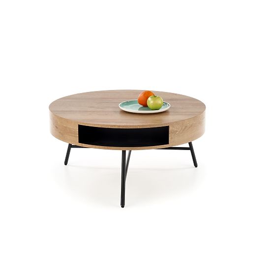 Camila Couchtisch – schwarz / goldene Eiche