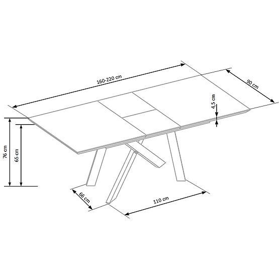 CAPITAL Tisch 160-200 cm, Goldene Eiche / Schwarz (2p=1Stk)