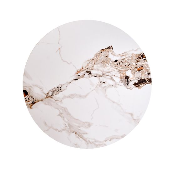 CARINA_S Konferenztisch beige Marmor / Walnuss (2p=1Stk)