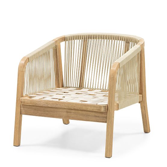 Castello Gartenmöbel-Set, Geflecht, Akazienholz FSC, Teak-Optik, Beige