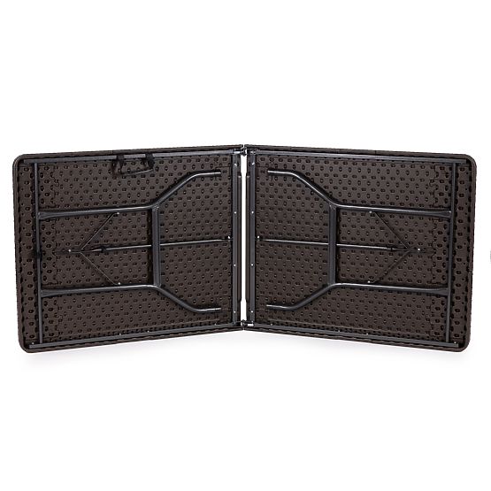 Catering-Set Banketttisch 180 cm 2 Bänke Rattan Braun ModernHome