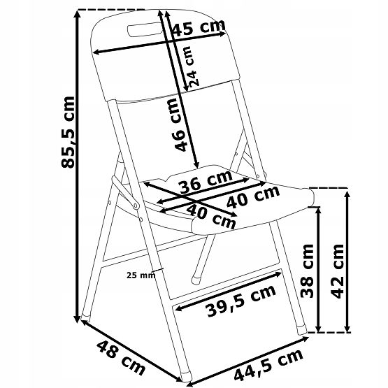 Catering-Set FETA BLACK 180 cm + 6 Stühle BLACK
