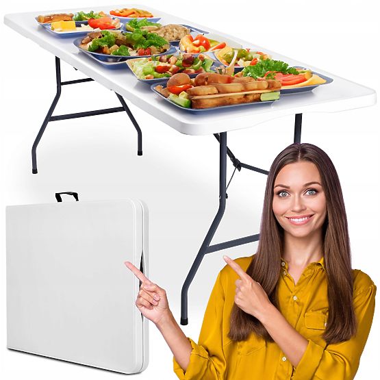 Catering-Set FETA WHITE 180 cm + 6 Stühle BASICO