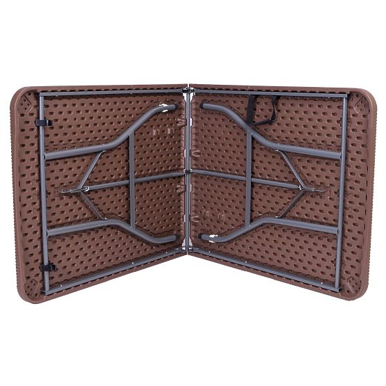 Catering-Set Rattan brauner Tisch 180 cm + 2 Bänke