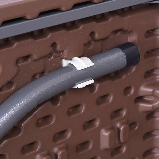 Catering-Set Rattan brauner Tisch 180 cm + 2 Bänke