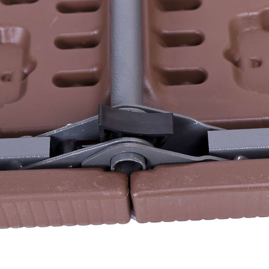 Catering-Set Rattan brauner Tisch 180 cm + 2 Bänke