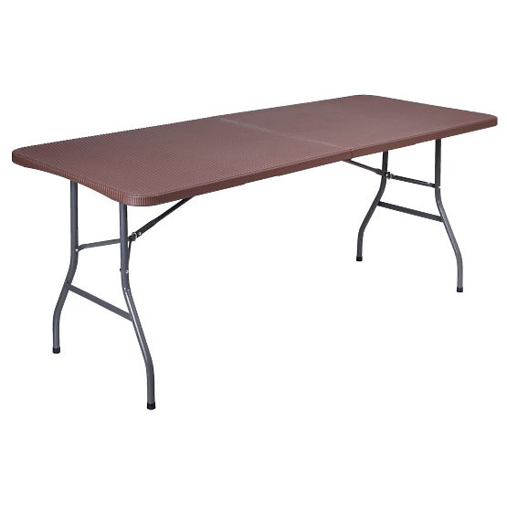 Catering-Set Rattan brauner Tisch 180 cm + 2 Bänke