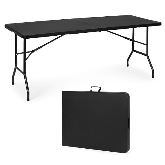 Catering-Tisch 180 cm klappbar in Koffer schwarz ModernHome