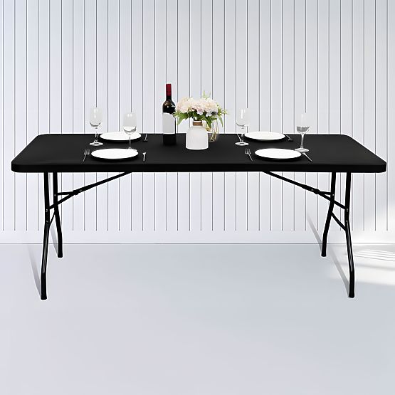 Catering-Tisch 180 cm klappbar in Koffer schwarz ModernHome