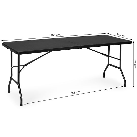 Catering-Tisch 180 cm klappbar in Koffer schwarz ModernHome