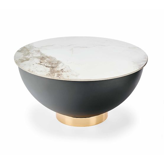 CECILIA Couchtisch weißer Marmor / grau / gold (2p=1Stk)