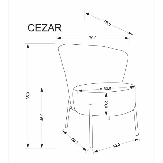 CEZAR Relaxsessel, beige (1p=1Stk)