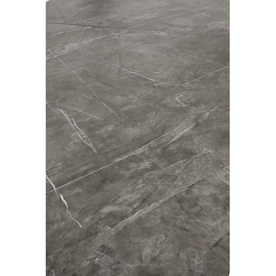 CHARLES ausziehbarer Tisch, Platte - grauer Marmor, Beine - schwarz