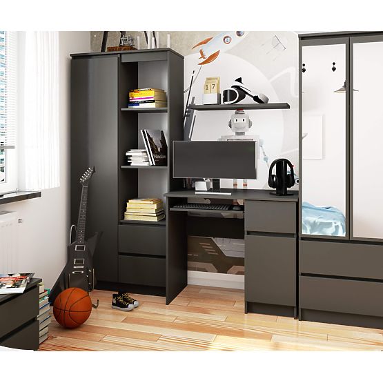 COMPUTERTISCH PIKSEL PK GRAU - RECHTS