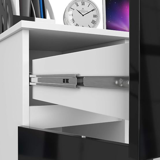 COMPUTERTISCH PIKSEL PK SCHWARZ GLANZ LINKS