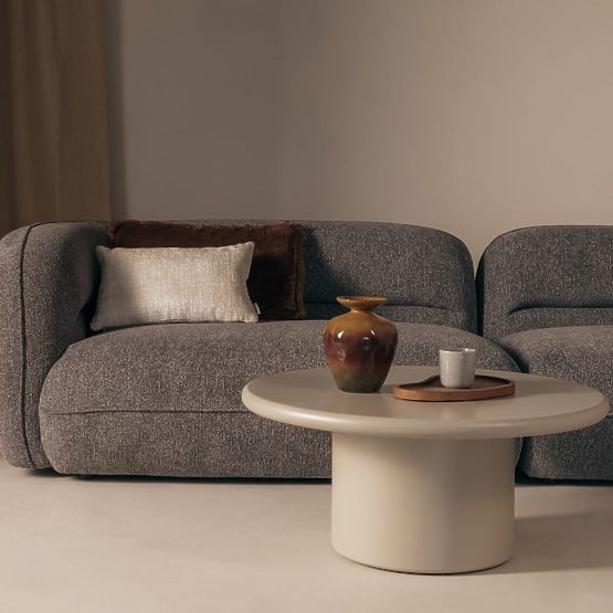 Couchtisch Arce 80 cm, dunkelbeige, matt