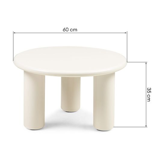 Couchtisch Blair 60 cm, creme, matt