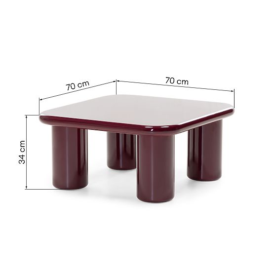 Couchtisch Cherry 70 cm, burgund/kirsche, glänzend
