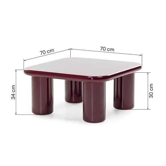 Couchtisch Cherry 70 cm, burgund/kirsche, glänzend