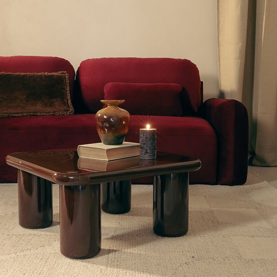 Couchtisch Cherry 70 cm, schokoladenfarben, glänzend