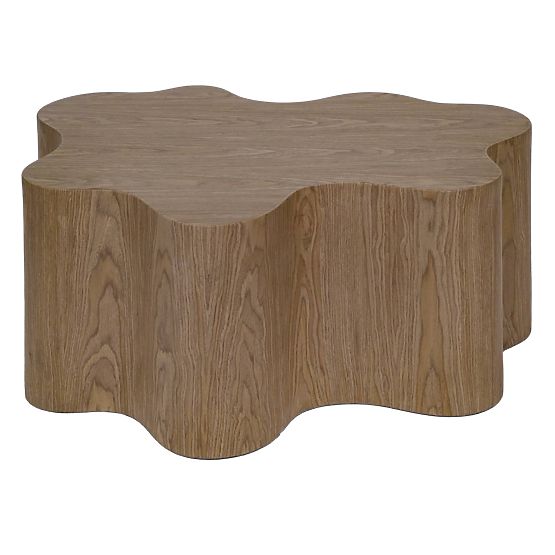 Couchtisch Cosmo 90 cm, Nussbaum, abgerundete Form