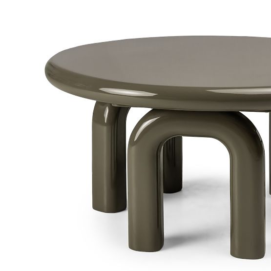 Couchtisch Flambe 80 cm, grün/grau, glänzend